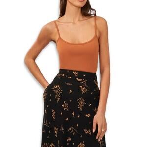 Halogen Camisole Tank Top Adjustable Strap Lightweight Warm Latte Brown W 3X NWT